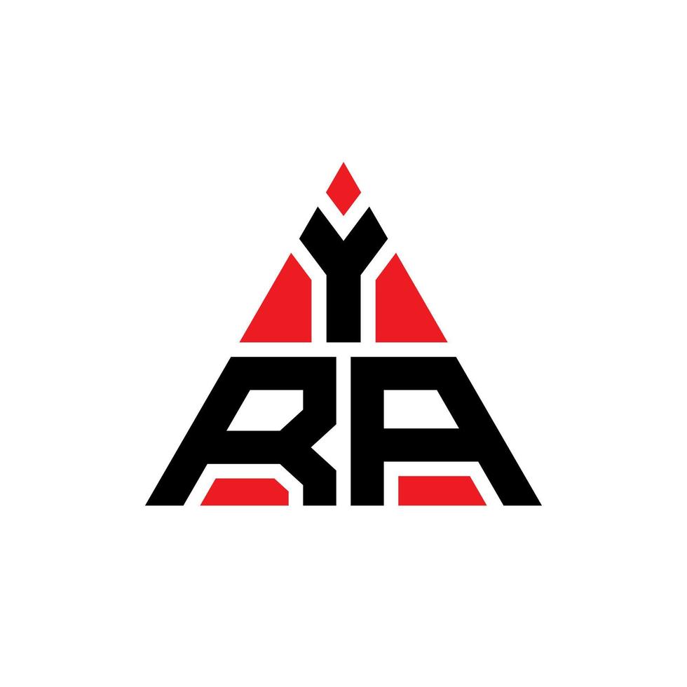 Yra-Dreieck-Buchstaben-Logo-Design mit Dreiecksform. Yra-Dreieck-Logo-Design-Monogramm. Yra-Dreieck-Vektor-Logo-Vorlage mit roter Farbe. yra dreieckiges Logo einfaches, elegantes und luxuriöses Logo. vektor