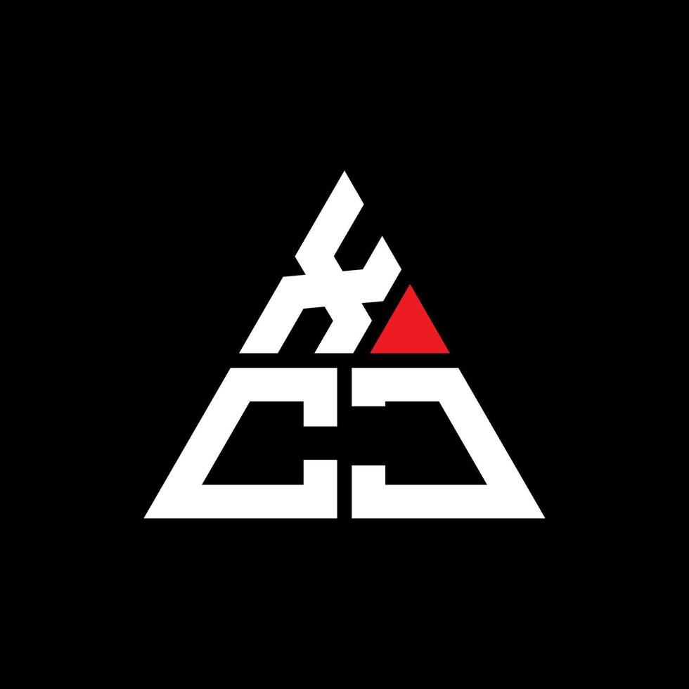 xcj triangel bokstavslogotypdesign med triangelform. xcj triangel logotyp design monogram. xcj triangel vektor logotyp mall med röd färg. xcj triangulär logotyp enkel, elegant och lyxig logotyp.