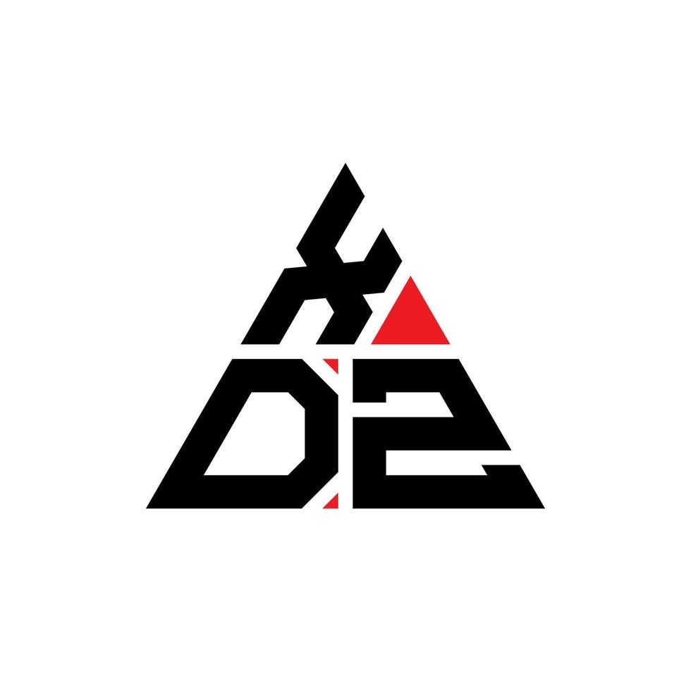 xdz triangel bokstavslogotypdesign med triangelform. xdz triangel logotyp design monogram. xdz triangel vektor logotyp mall med röd färg. xdz triangulär logotyp enkel, elegant och lyxig logotyp.
