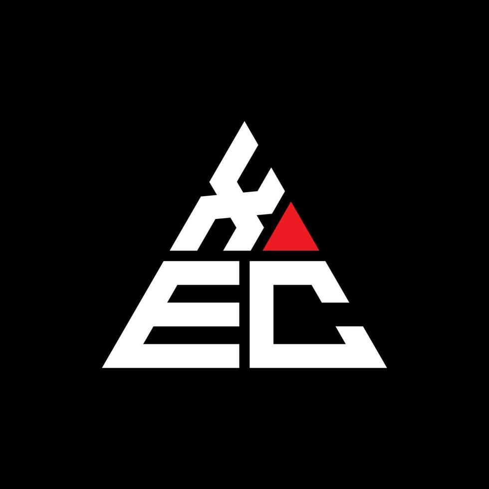 xec triangel bokstavslogotypdesign med triangelform. xec triangel logotyp design monogram. xec triangel vektor logotyp mall med röd färg. xec triangulär logotyp enkel, elegant och lyxig logotyp.