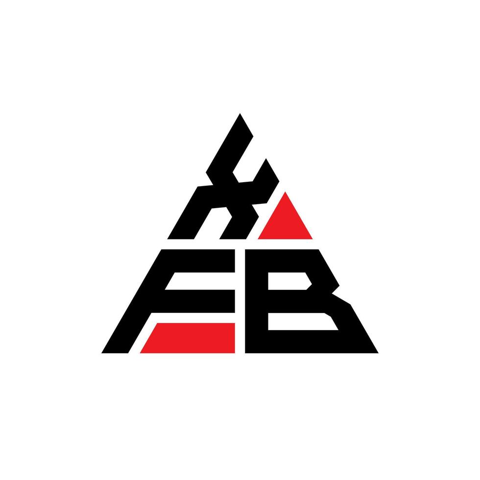 xfb triangel bokstavslogotypdesign med triangelform. xfb triangel logotyp design monogram. xfb triangel vektor logotyp mall med röd färg. xfb triangulär logotyp enkel, elegant och lyxig logotyp.