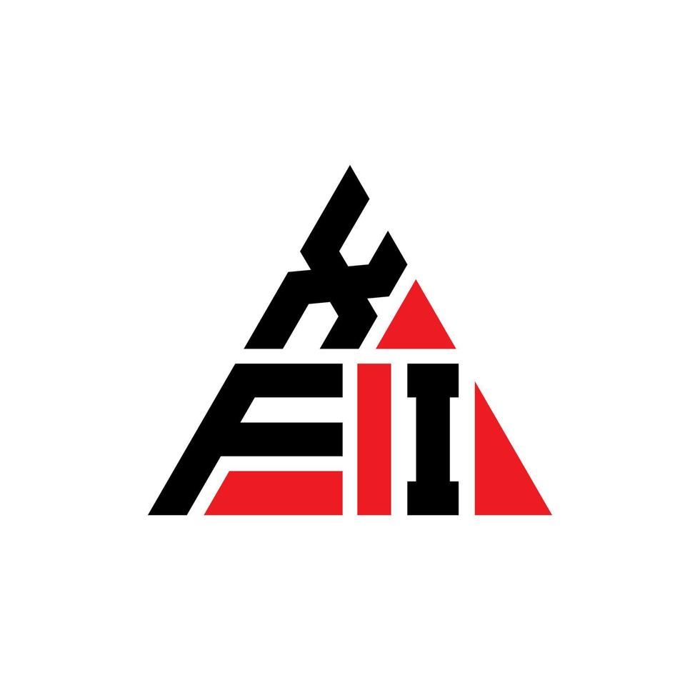 xfi triangel bokstavslogotypdesign med triangelform. xfi triangel logotyp design monogram. xfi triangel vektor logotyp mall med röd färg. xfi triangulär logotyp enkel, elegant och lyxig logotyp.