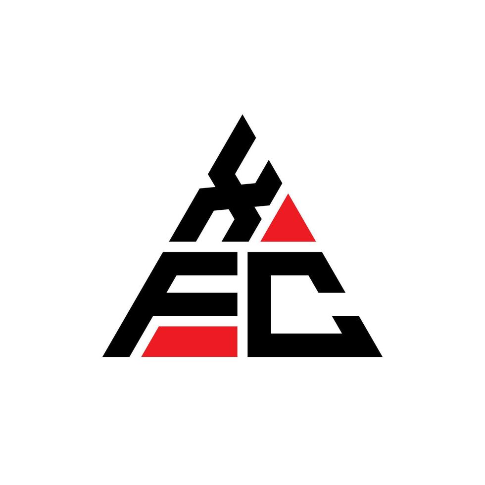 xfc-Dreieck-Buchstaben-Logo-Design mit Dreiecksform. xfc-Dreieck-Logo-Design-Monogramm. xfc-Dreieck-Vektor-Logo-Vorlage mit roter Farbe. xfc dreieckiges Logo einfaches, elegantes und luxuriöses Logo. vektor