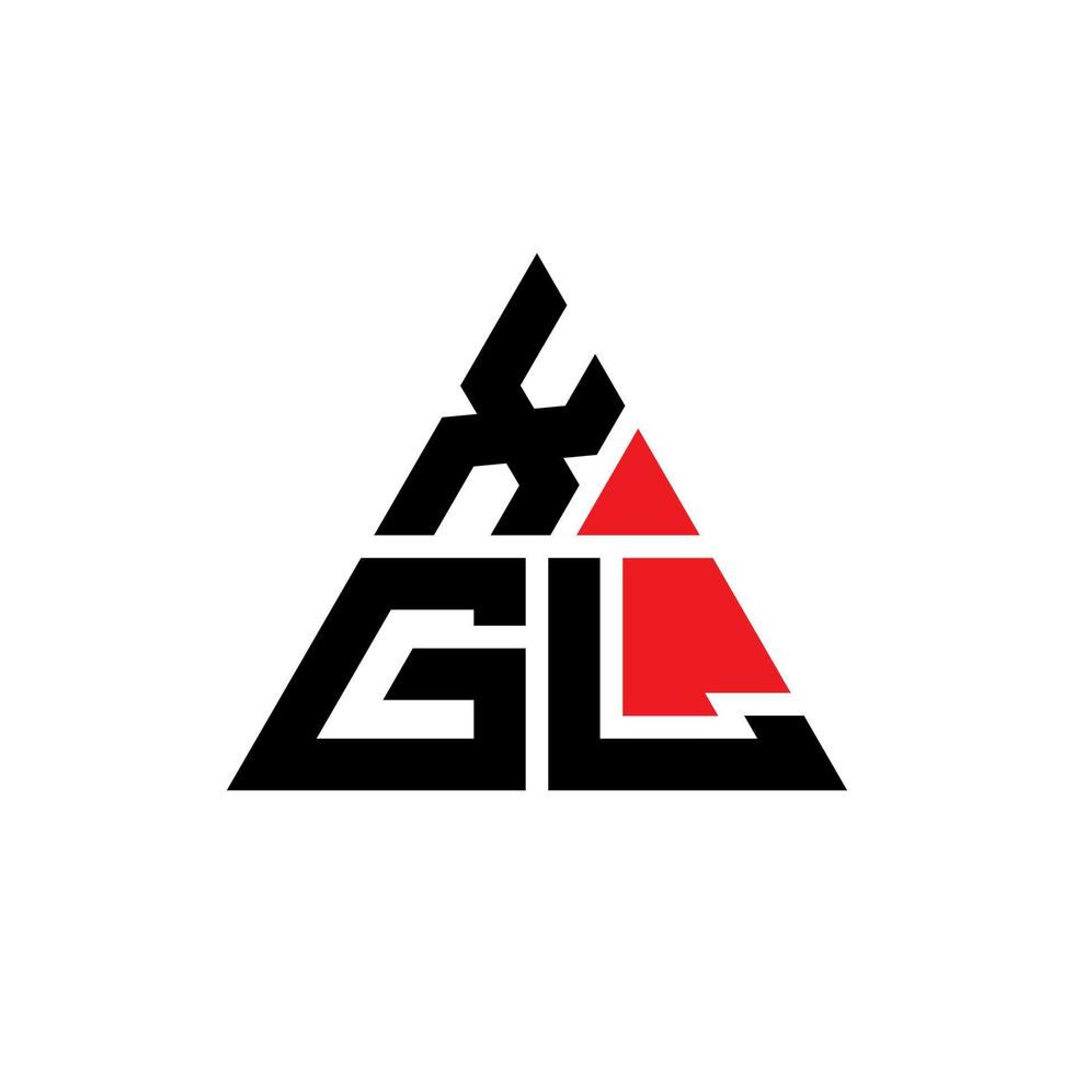 xgl triangel bokstavslogotypdesign med triangelform. xgl triangel logotyp design monogram. xgl triangel vektor logotyp mall med röd färg. xgl triangulär logotyp enkel, elegant och lyxig logotyp.