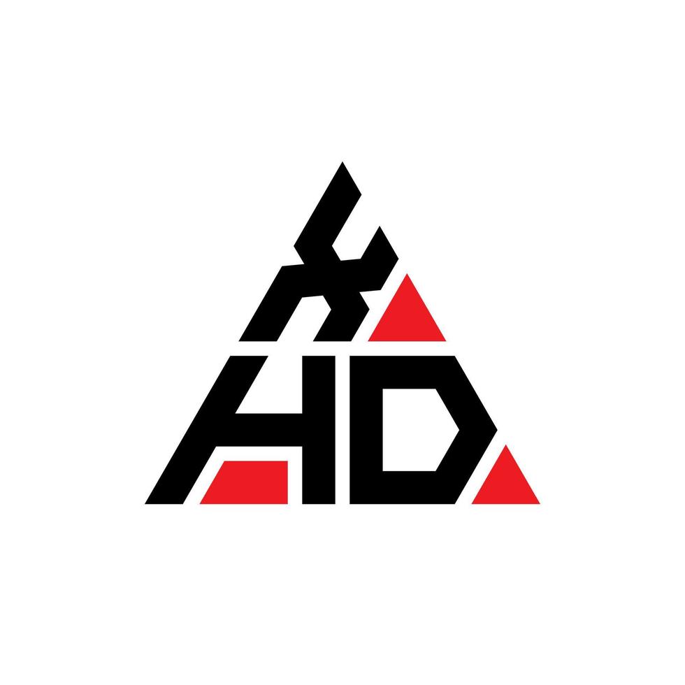 xhd-Dreieck-Buchstaben-Logo-Design mit Dreiecksform. xhd-Dreieck-Logo-Design-Monogramm. xhd-Dreieck-Vektor-Logo-Vorlage mit roter Farbe. xhd dreieckiges Logo einfaches, elegantes und luxuriöses Logo. vektor