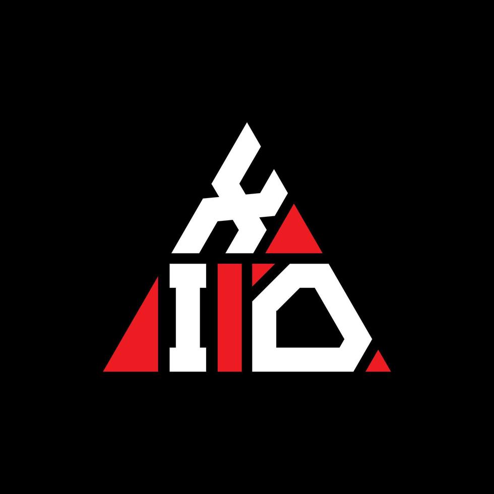 xio triangel bokstavslogotypdesign med triangelform. xio triangel logotyp design monogram. xio triangel vektor logotyp mall med röd färg. xio triangulär logotyp enkel, elegant och lyxig logotyp.