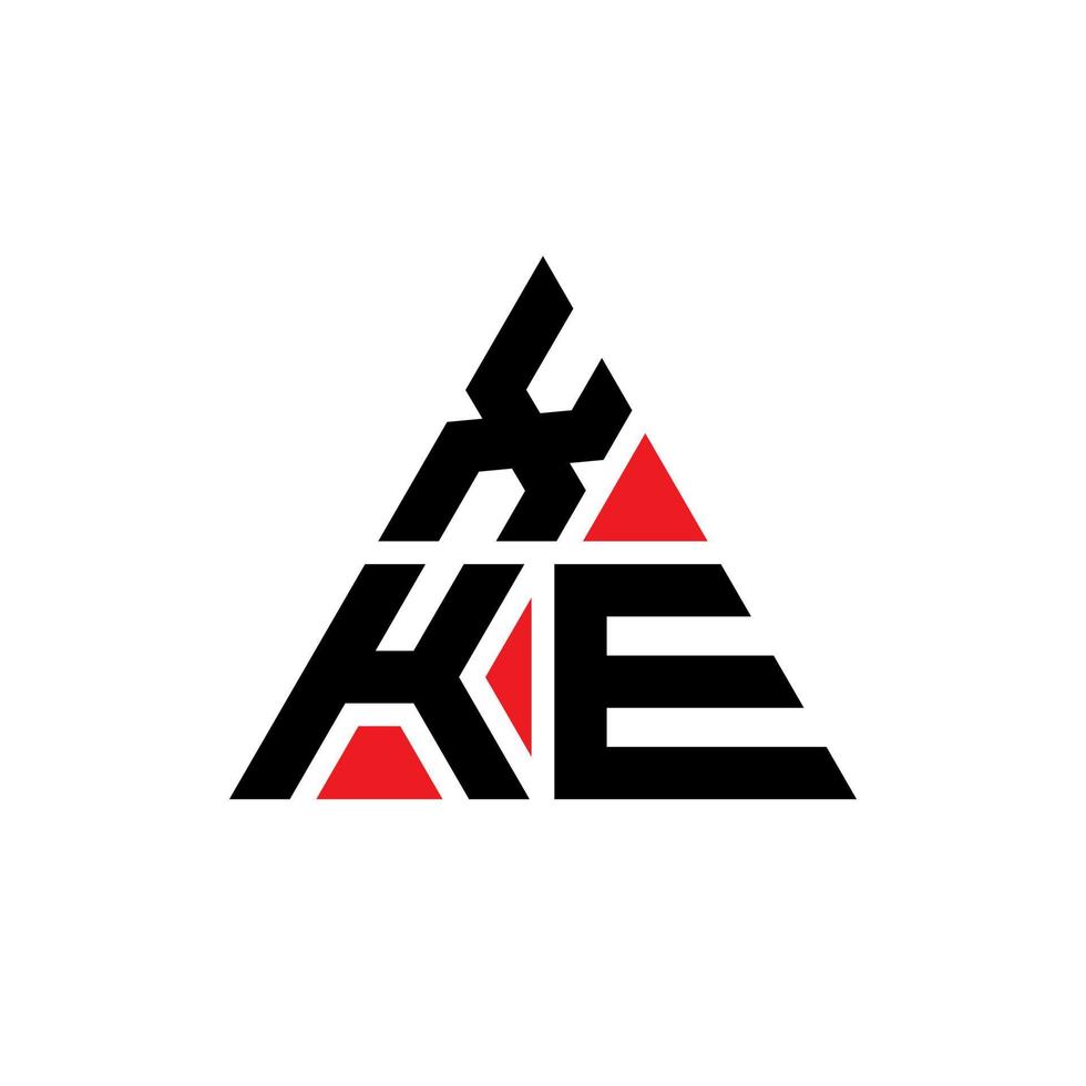 xke Dreiecksbuchstaben-Logo-Design mit Dreiecksform. XKE-Dreieck-Logo-Design-Monogramm. xke-Dreieck-Vektor-Logo-Vorlage mit roter Farbe. xke dreieckiges Logo einfaches, elegantes und luxuriöses Logo. vektor