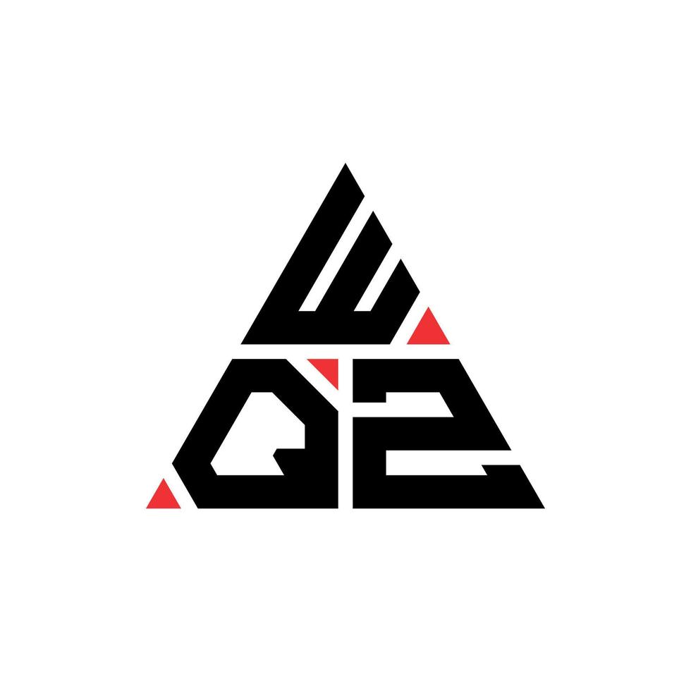 wqz triangel bokstavslogotypdesign med triangelform. wqz triangel logotyp design monogram. wqz triangel vektor logotyp mall med röd färg. wqz triangulär logotyp enkel, elegant och lyxig logotyp.