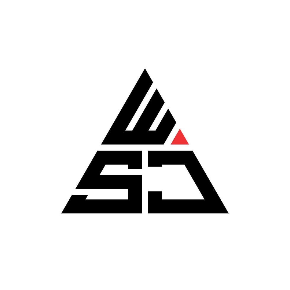 wsj triangel bokstavslogotypdesign med triangelform. wsj triangel logotyp design monogram. wsj triangel vektor logotyp mall med röd färg. wsj triangulär logotyp enkel, elegant och lyxig logotyp.