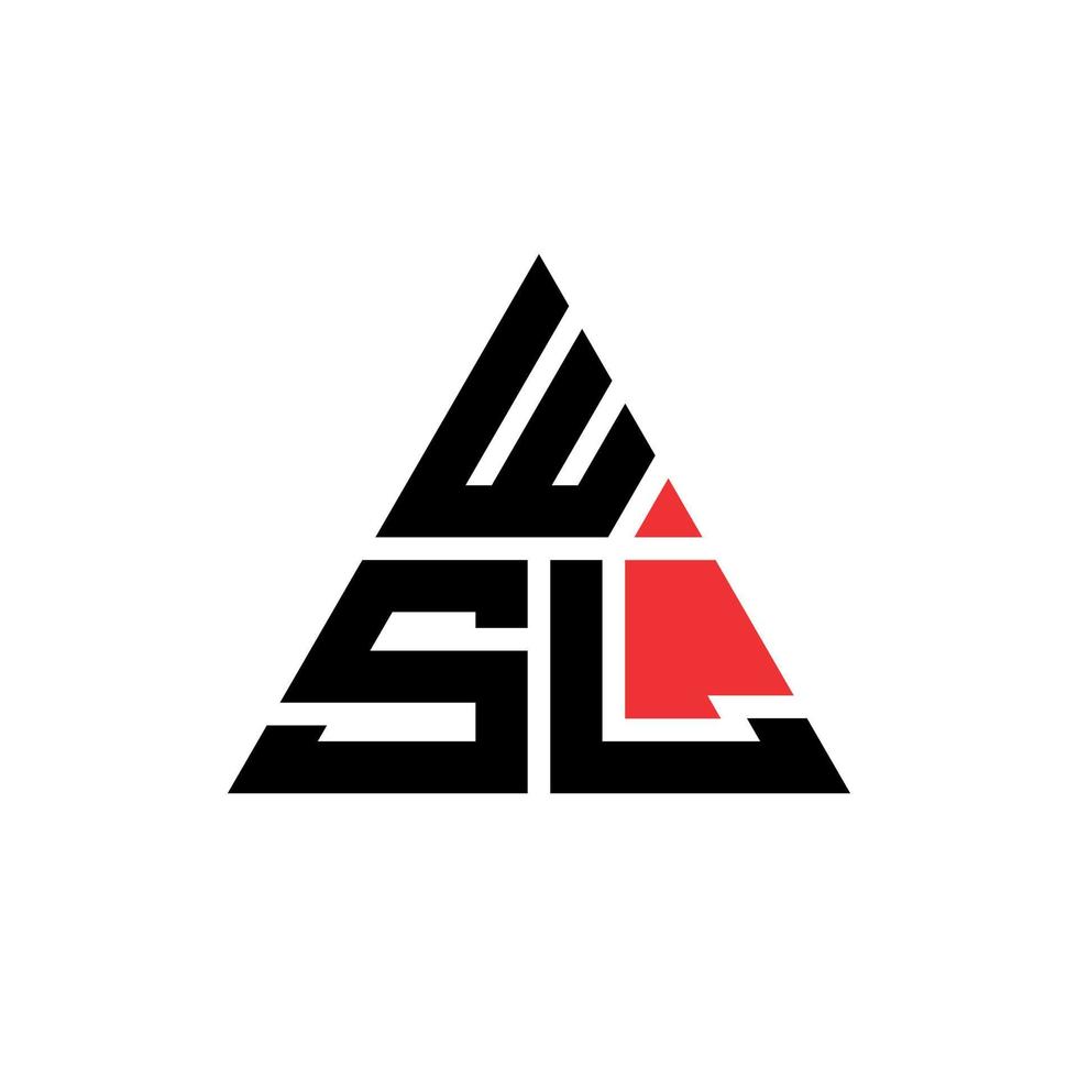 wsl-Dreieck-Buchstaben-Logo-Design mit Dreiecksform. wsl-Dreieck-Logo-Design-Monogramm. wsl-Dreieck-Vektor-Logo-Vorlage mit roter Farbe. wsl dreieckiges Logo einfaches, elegantes und luxuriöses Logo. vektor