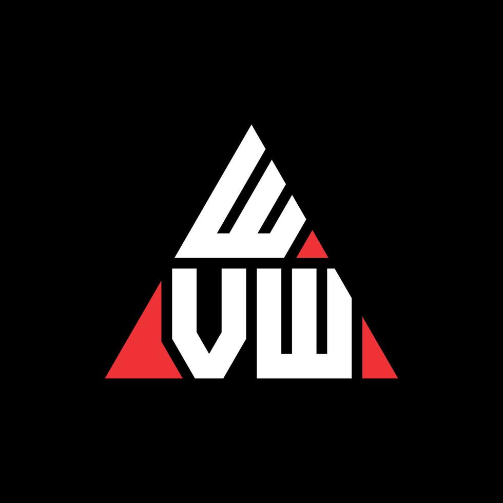 wvw triangel bokstavslogotypdesign med triangelform. wvw triangel logotyp design monogram. wvw triangel vektor logotyp mall med röd färg. wvw triangulär logotyp enkel, elegant och lyxig logotyp.