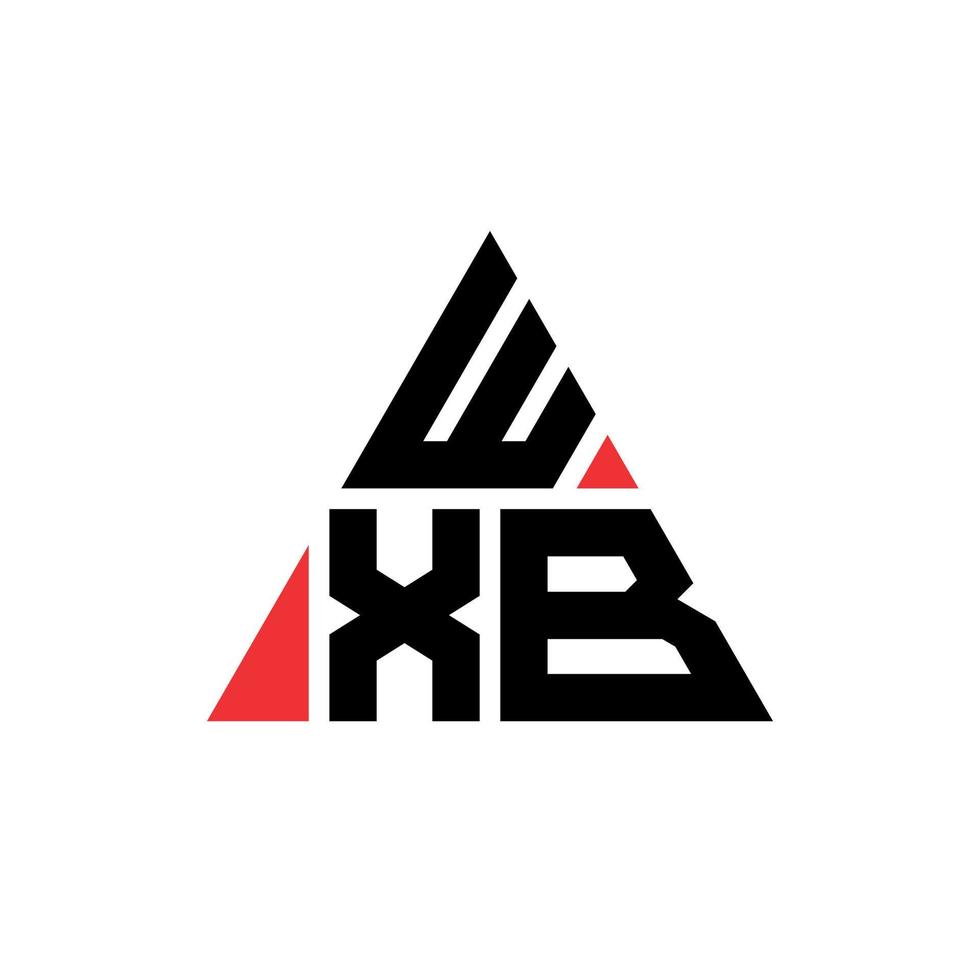 wxb Dreiecksbuchstaben-Logo-Design mit Dreiecksform. wxb-Dreieck-Logo-Design-Monogramm. wxb-Dreieck-Vektor-Logo-Vorlage mit roter Farbe. wxb dreieckiges Logo einfaches, elegantes und luxuriöses Logo. vektor