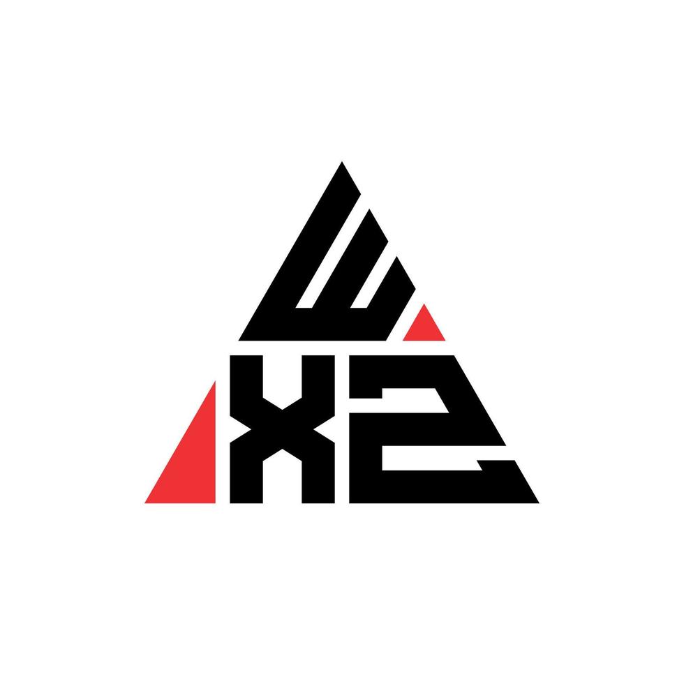 wxz triangel bokstavslogotypdesign med triangelform. wxz triangel logotyp design monogram. wxz triangel vektor logotyp mall med röd färg. wxz triangulär logotyp enkel, elegant och lyxig logotyp.