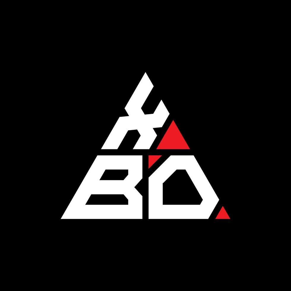 xbo triangel bokstavslogotypdesign med triangelform. xbo triangel logotyp design monogram. xbo triangel vektor logotyp mall med röd färg. xbo triangulär logotyp enkel, elegant och lyxig logotyp.