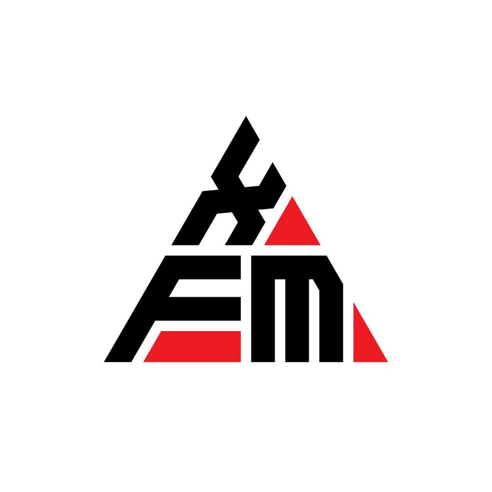 xfm triangel bokstavslogotypdesign med triangelform. xfm triangel logotyp design monogram. xfm triangel vektor logotyp mall med röd färg. xfm triangulär logotyp enkel, elegant och lyxig logotyp.