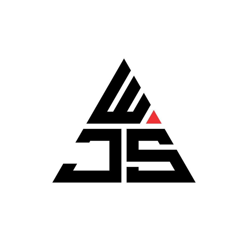 wjs triangel bokstavslogotypdesign med triangelform. wjs triangel logotyp design monogram. wjs triangel vektor logotyp mall med röd färg. wjs trekantiga logotyp enkel, elegant och lyxig logotyp.