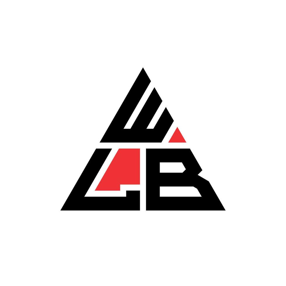 wlb-Dreieck-Buchstaben-Logo-Design mit Dreiecksform. wlb-Dreieck-Logo-Design-Monogramm. wlb-Dreieck-Vektor-Logo-Vorlage mit roter Farbe. wlb dreieckiges Logo einfaches, elegantes und luxuriöses Logo. vektor