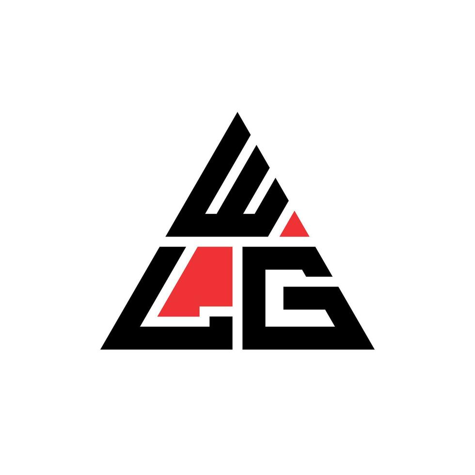 wlg-Dreieck-Buchstaben-Logo-Design mit Dreiecksform. Wlg-Dreieck-Logo-Design-Monogramm. Wlg-Dreieck-Vektor-Logo-Vorlage mit roter Farbe. wlg dreieckiges Logo einfaches, elegantes und luxuriöses Logo. vektor