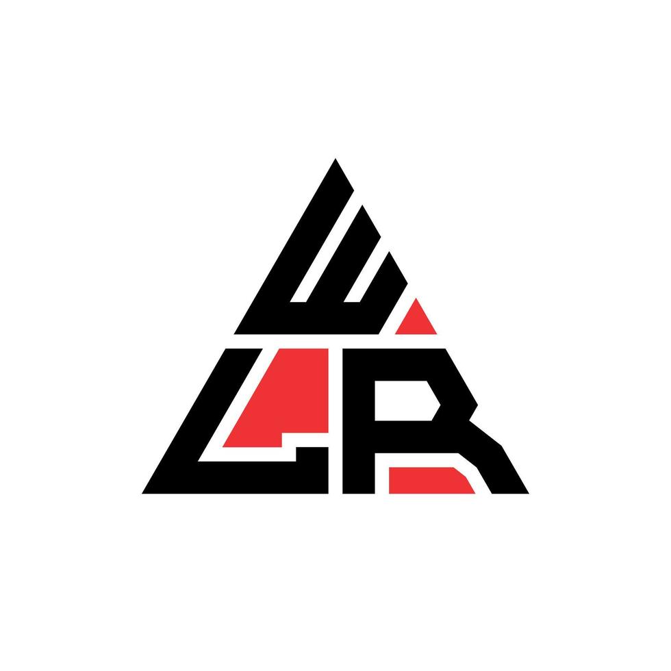 wlr-Dreieck-Buchstaben-Logo-Design mit Dreiecksform. Wlr-Dreieck-Logo-Design-Monogramm. wlr-Dreieck-Vektor-Logo-Vorlage mit roter Farbe. wlr dreieckiges Logo einfaches, elegantes und luxuriöses Logo. vektor