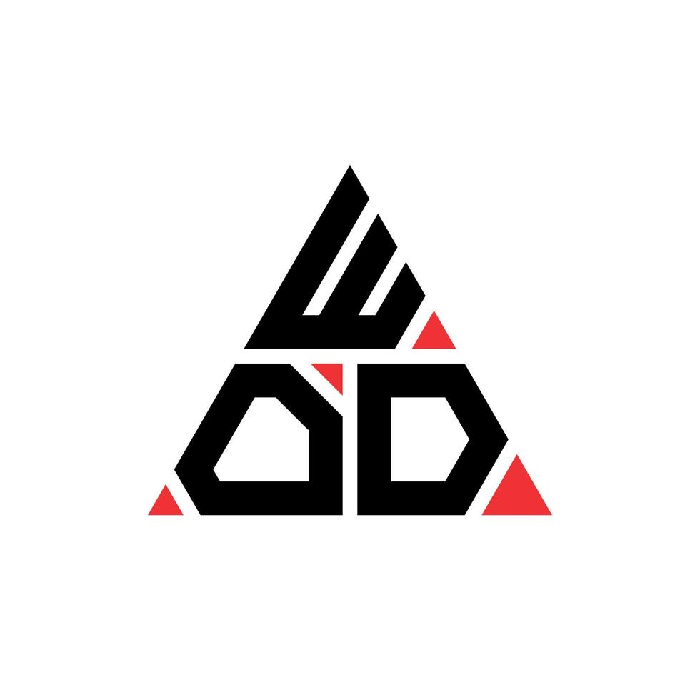 WOD-Dreieck-Buchstaben-Logo-Design mit Dreiecksform. Wod-Dreieck-Logo-Design-Monogramm. Wod-Dreieck-Vektor-Logo-Vorlage mit roter Farbe. Wod dreieckiges Logo einfaches, elegantes und luxuriöses Logo. vektor