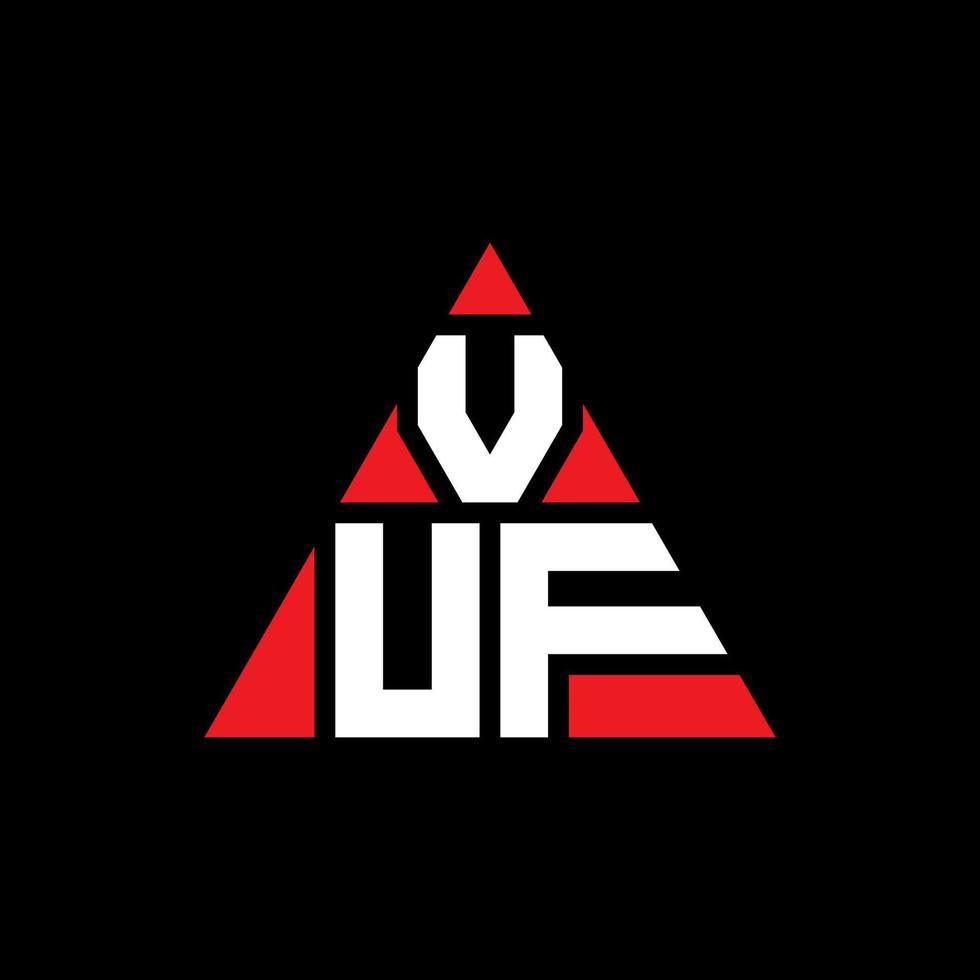 Vuf-Dreieck-Buchstaben-Logo-Design mit Dreiecksform. Vuf-Dreieck-Logo-Design-Monogramm. Vuf-Dreieck-Vektor-Logo-Vorlage mit roter Farbe. vuf dreieckiges Logo einfaches, elegantes und luxuriöses Logo. vektor