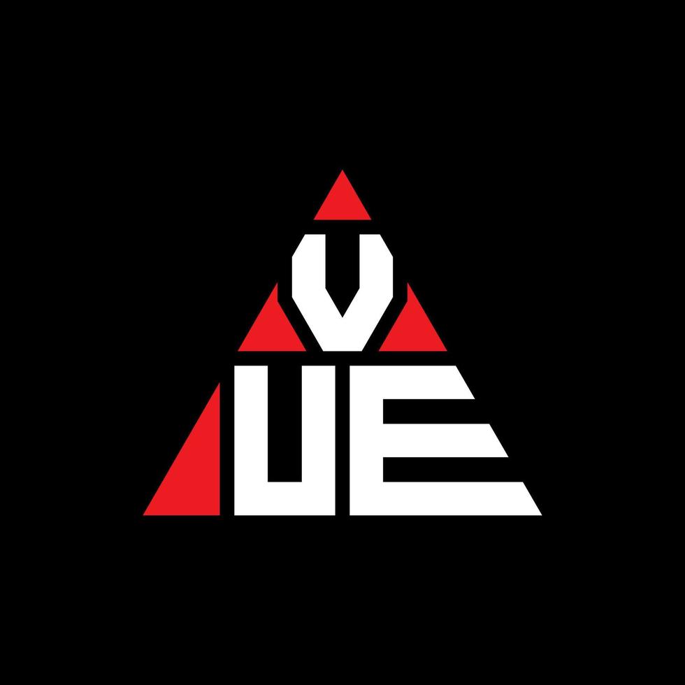 vue Dreiecksbuchstaben-Logo-Design mit Dreiecksform. Vue-Dreieck-Logo-Design-Monogramm. Vue-Dreieck-Vektor-Logo-Vorlage mit roter Farbe. Vue dreieckiges Logo einfaches, elegantes und luxuriöses Logo. vektor