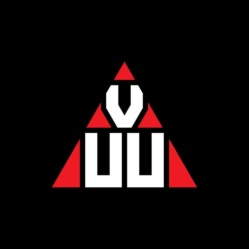Vuu-Dreieck-Buchstaben-Logo-Design mit Dreiecksform. Vuu-Dreieck-Logo-Design-Monogramm. Vuu-Dreieck-Vektor-Logo-Vorlage mit roter Farbe. vuu dreieckiges Logo einfaches, elegantes und luxuriöses Logo. vektor