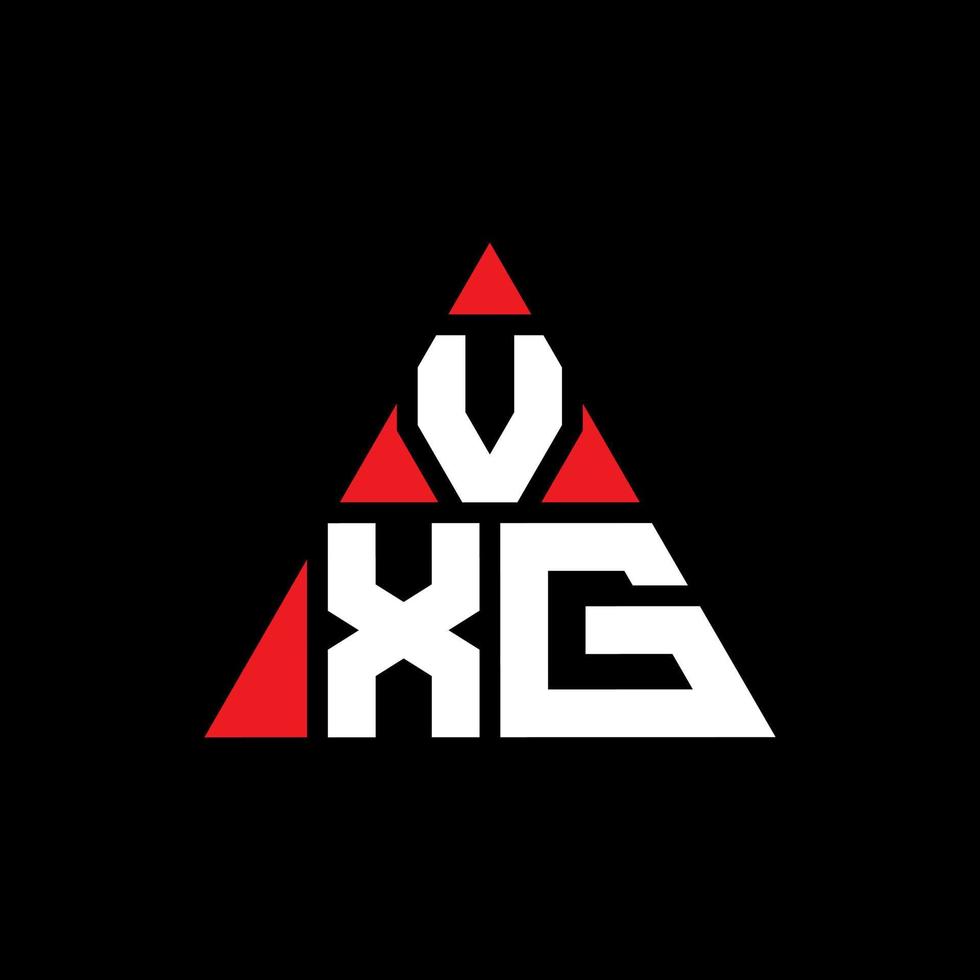 vxg-Dreieck-Buchstaben-Logo-Design mit Dreiecksform. vxg-Dreieck-Logo-Design-Monogramm. vxg-Dreieck-Vektor-Logo-Vorlage mit roter Farbe. vxg dreieckiges Logo einfaches, elegantes und luxuriöses Logo. vektor