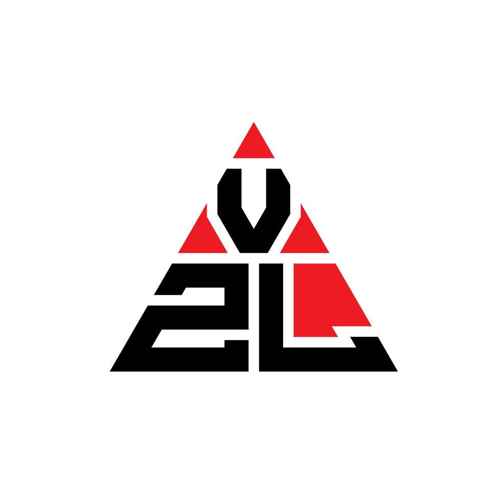 vzl triangel bokstavslogotypdesign med triangelform. vzl triangel logotyp design monogram. vzl triangel vektor logotyp mall med röd färg. vzl triangulär logotyp enkel, elegant och lyxig logotyp.