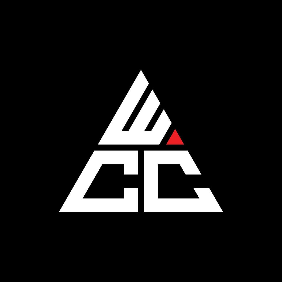 WCC-Dreieck-Buchstaben-Logo-Design mit Dreiecksform. WCC-Dreieck-Logo-Design-Monogramm. WCC-Dreieck-Vektor-Logo-Vorlage mit roter Farbe. wcc dreieckiges logo einfaches, elegantes und luxuriöses logo. wcc vektor