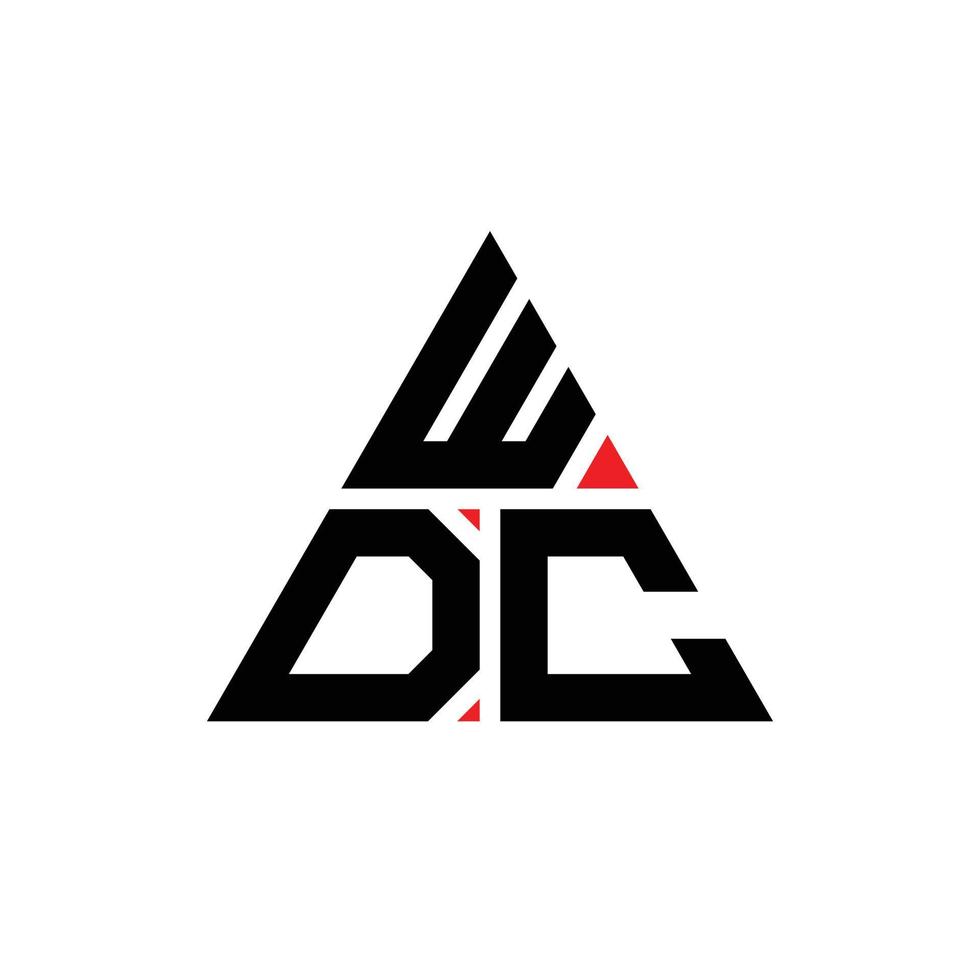 wdc-Dreieck-Buchstaben-Logo-Design mit Dreiecksform. wdc-Dreieck-Logo-Design-Monogramm. WDC-Dreieck-Vektor-Logo-Vorlage mit roter Farbe. wdc dreieckiges Logo einfaches, elegantes und luxuriöses Logo. wdc vektor
