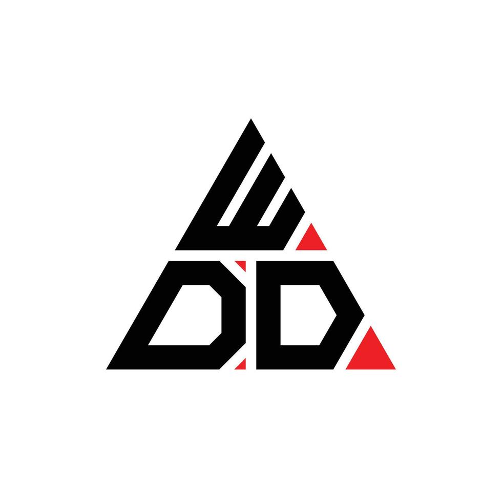 wdd-Dreieck-Buchstaben-Logo-Design mit Dreiecksform. Wdd-Dreieck-Logo-Design-Monogramm. wdd-Dreieck-Vektor-Logo-Vorlage mit roter Farbe. wdd dreieckiges Logo einfaches, elegantes und luxuriöses Logo. wdd vektor