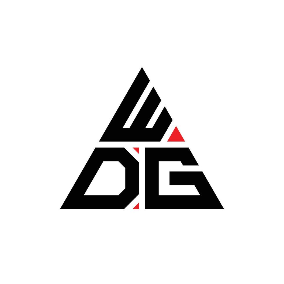 wdg triangel bokstavslogotypdesign med triangelform. wdg triangel logotyp design monogram. wdg triangel vektor logotyp mall med röd färg. wdg triangulär logotyp enkel, elegant och lyxig logotyp. wdg