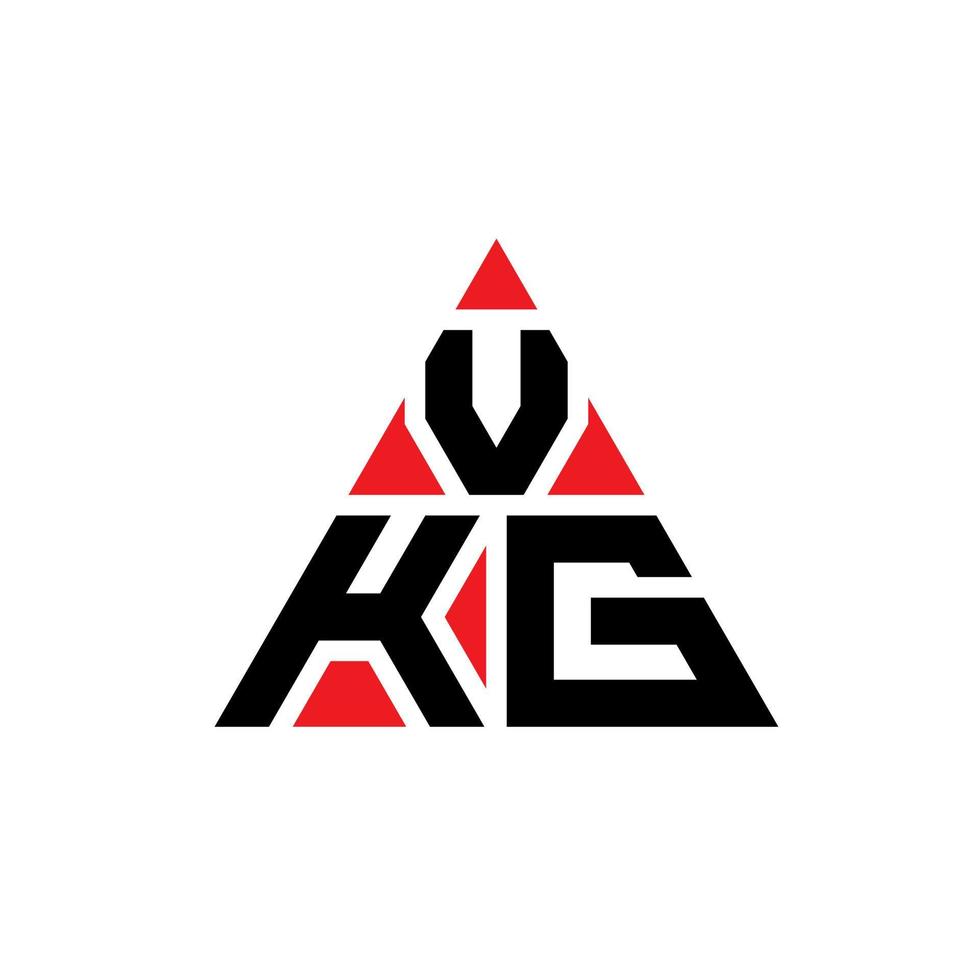 vkg triangel bokstavslogotypdesign med triangelform. vkg triangel logotyp design monogram. vkg triangel vektor logotyp mall med röd färg. vkg triangulär logotyp enkel, elegant och lyxig logotyp.