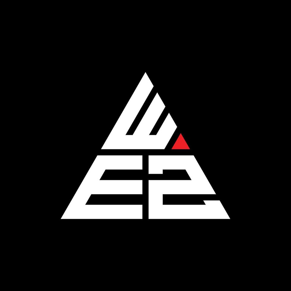 wez Dreiecksbuchstaben-Logo-Design mit Dreiecksform. Wez-Dreieck-Logo-Design-Monogramm. Wez-Dreieck-Vektor-Logo-Vorlage mit roter Farbe. wez dreieckiges Logo einfaches, elegantes und luxuriöses Logo. wir vektor