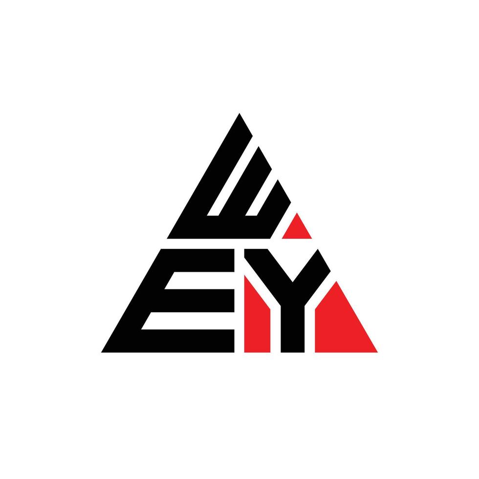 Wey-Dreieck-Buchstaben-Logo-Design mit Dreiecksform. Wey-Dreieck-Logo-Design-Monogramm. Wey-Dreieck-Vektor-Logo-Vorlage mit roter Farbe. wey dreieckiges Logo einfaches, elegantes und luxuriöses Logo. wey vektor