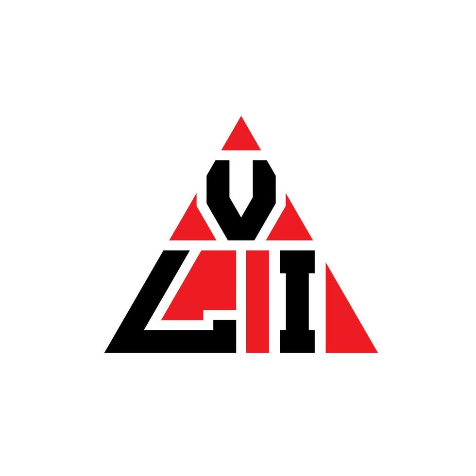 vli triangel bokstavslogotypdesign med triangelform. vli triangel logotyp design monogram. vli triangel vektor logotyp mall med röd färg. vli triangulär logotyp enkel, elegant och lyxig logotyp.