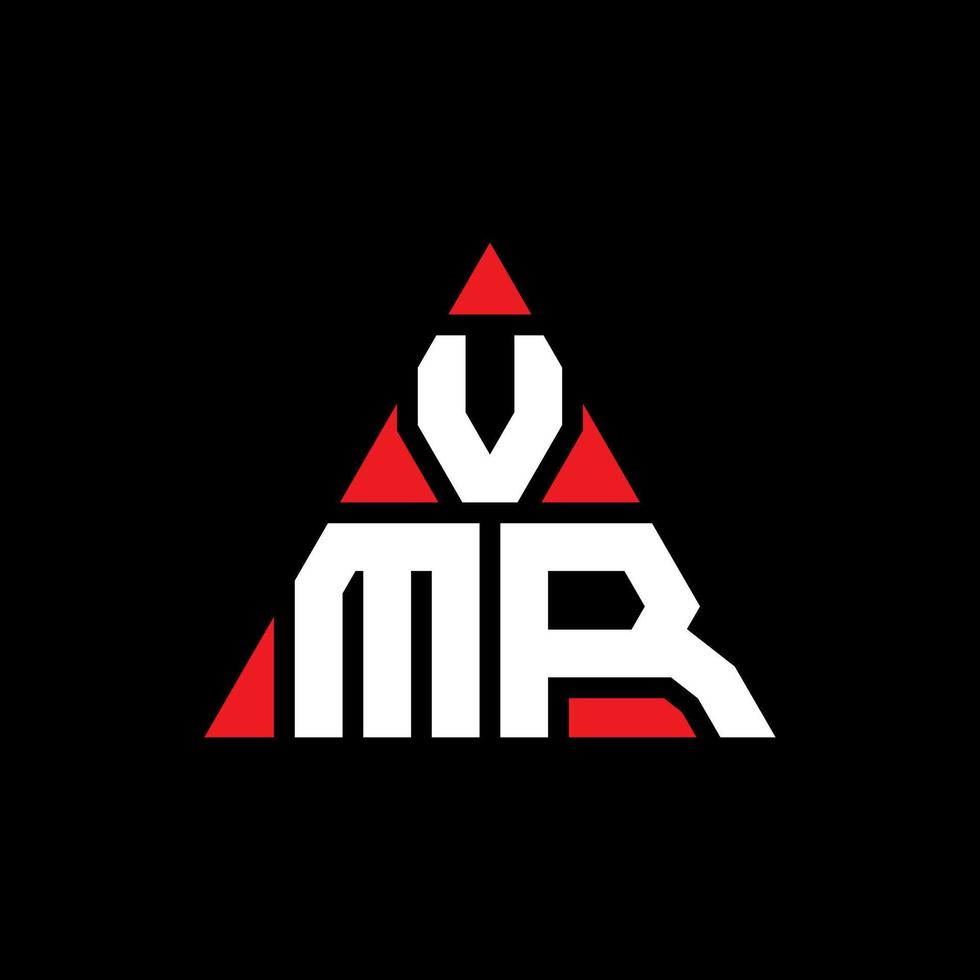 vmr-Dreieck-Buchstaben-Logo-Design mit Dreiecksform. VMR-Dreieck-Logo-Design-Monogramm. VMR-Dreieck-Vektor-Logo-Vorlage mit roter Farbe. vmr dreieckiges Logo einfaches, elegantes und luxuriöses Logo. vektor
