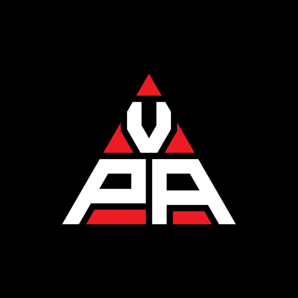 Vpa-Dreieck-Buchstaben-Logo-Design mit Dreiecksform. VPA-Dreieck-Logo-Design-Monogramm. VPA-Dreieck-Vektor-Logo-Vorlage mit roter Farbe. vpa dreieckiges logo einfaches, elegantes und luxuriöses logo. vektor