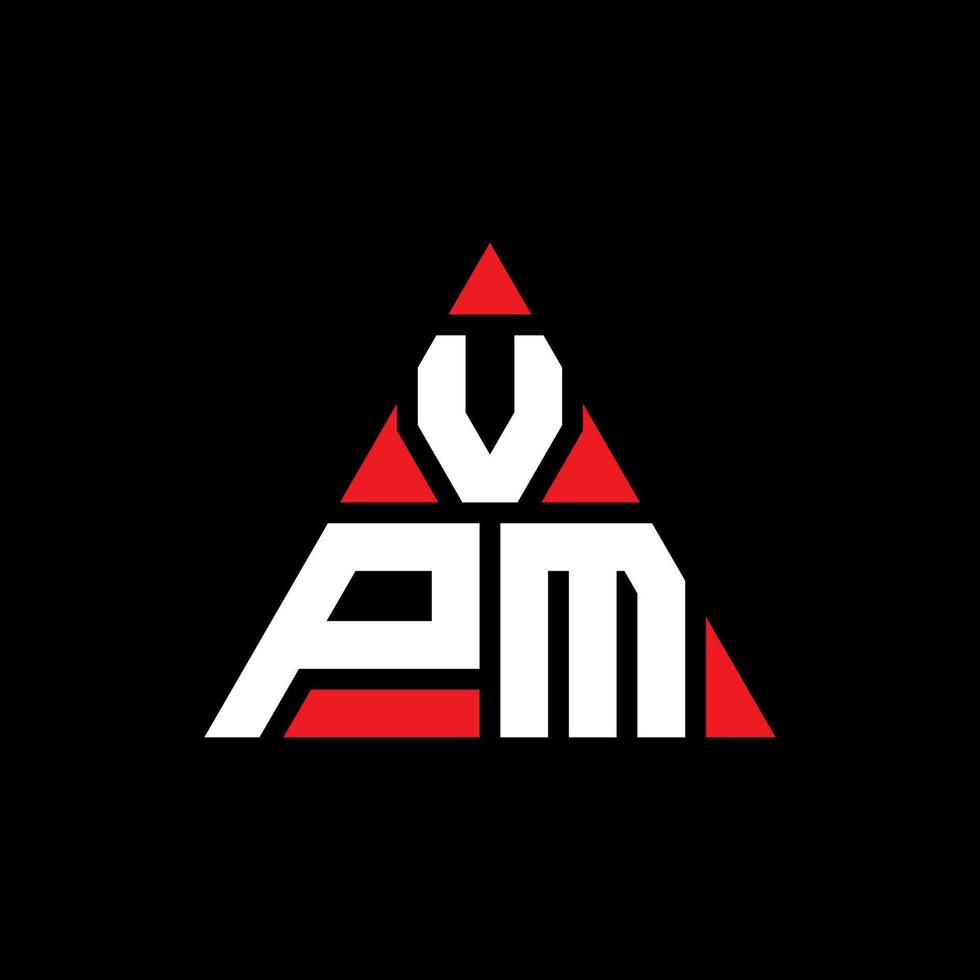 vpm Dreiecksbuchstaben-Logo-Design mit Dreiecksform. vpm-Dreieck-Logo-Design-Monogramm. vpm-Dreieck-Vektor-Logo-Vorlage mit roter Farbe. vpm dreieckiges Logo einfaches, elegantes und luxuriöses Logo. vektor