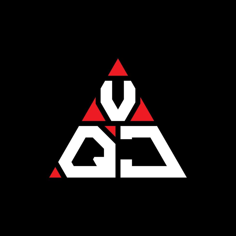 vqj triangel bokstavslogotypdesign med triangelform. vqj triangel logotyp design monogram. vqj triangel vektor logotyp mall med röd färg. vqj triangulär logotyp enkel, elegant och lyxig logotyp.