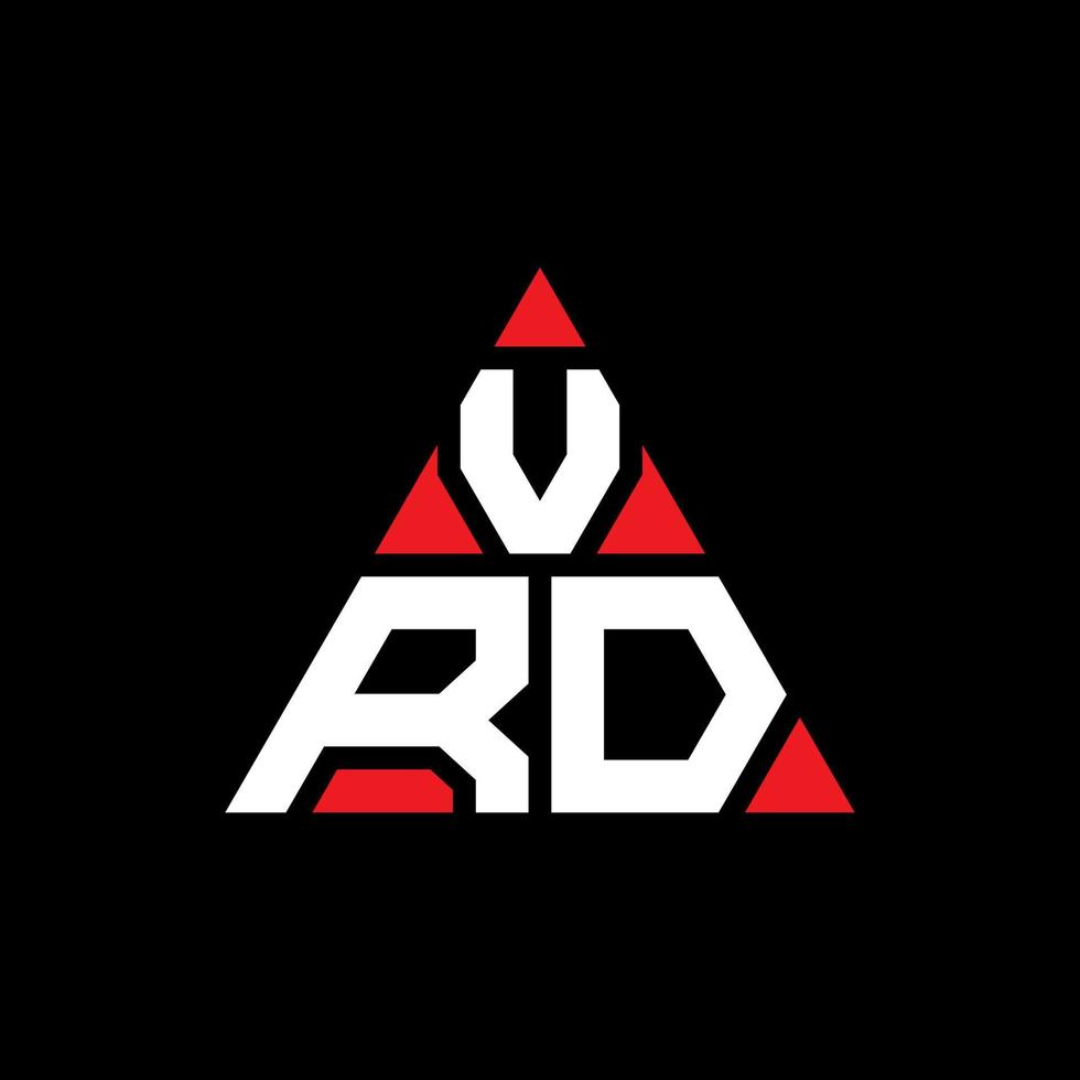 vrd-Dreieck-Buchstaben-Logo-Design mit Dreiecksform. Vrd-Dreieck-Logo-Design-Monogramm. vrd-Dreieck-Vektor-Logo-Vorlage mit roter Farbe. vrd dreieckiges Logo einfaches, elegantes und luxuriöses Logo. vektor