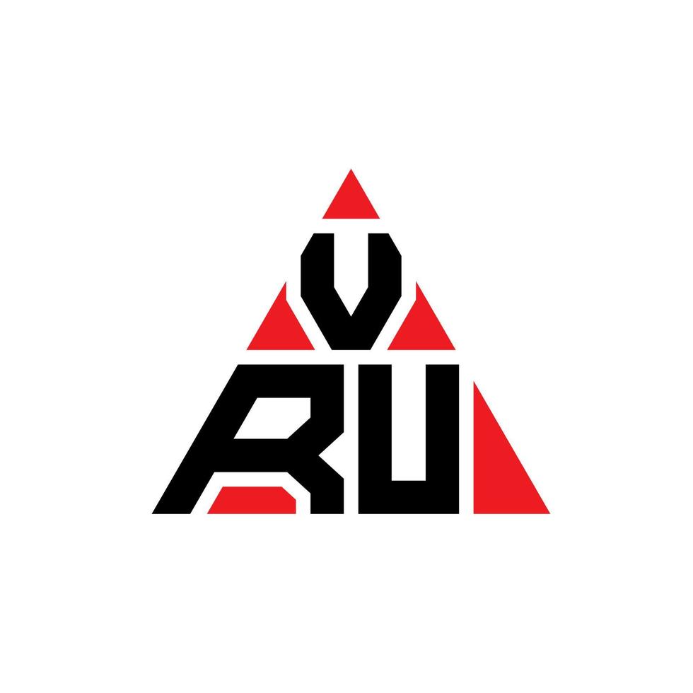 Vru-Dreieck-Buchstaben-Logo-Design mit Dreiecksform. Vru-Dreieck-Logo-Design-Monogramm. vru-Dreieck-Vektor-Logo-Vorlage mit roter Farbe. vru dreieckiges Logo einfaches, elegantes und luxuriöses Logo. vektor