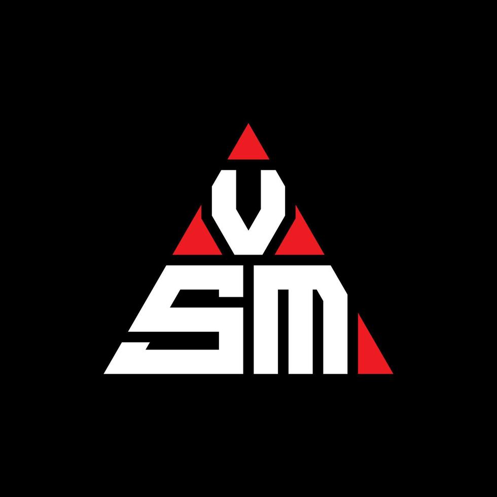 Vsm-Dreieck-Buchstaben-Logo-Design mit Dreiecksform. Vsm-Dreieck-Logo-Design-Monogramm. Vsm-Dreieck-Vektor-Logo-Vorlage mit roter Farbe. vsm dreieckiges Logo einfaches, elegantes und luxuriöses Logo. vektor