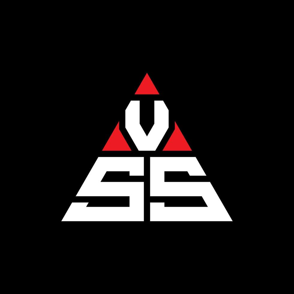 vss triangel bokstavslogotypdesign med triangelform. vss triangel logotyp design monogram. vss triangel vektor logotyp mall med röd färg. vss triangulär logotyp enkel, elegant och lyxig logotyp.