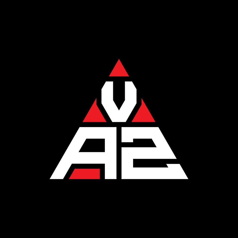 vaz triangel bokstavslogotypdesign med triangelform. vaz triangel logotyp design monogram. vaz triangel vektor logotyp mall med röd färg. vaz trekantiga logotyp enkel, elegant och lyxig logotyp.