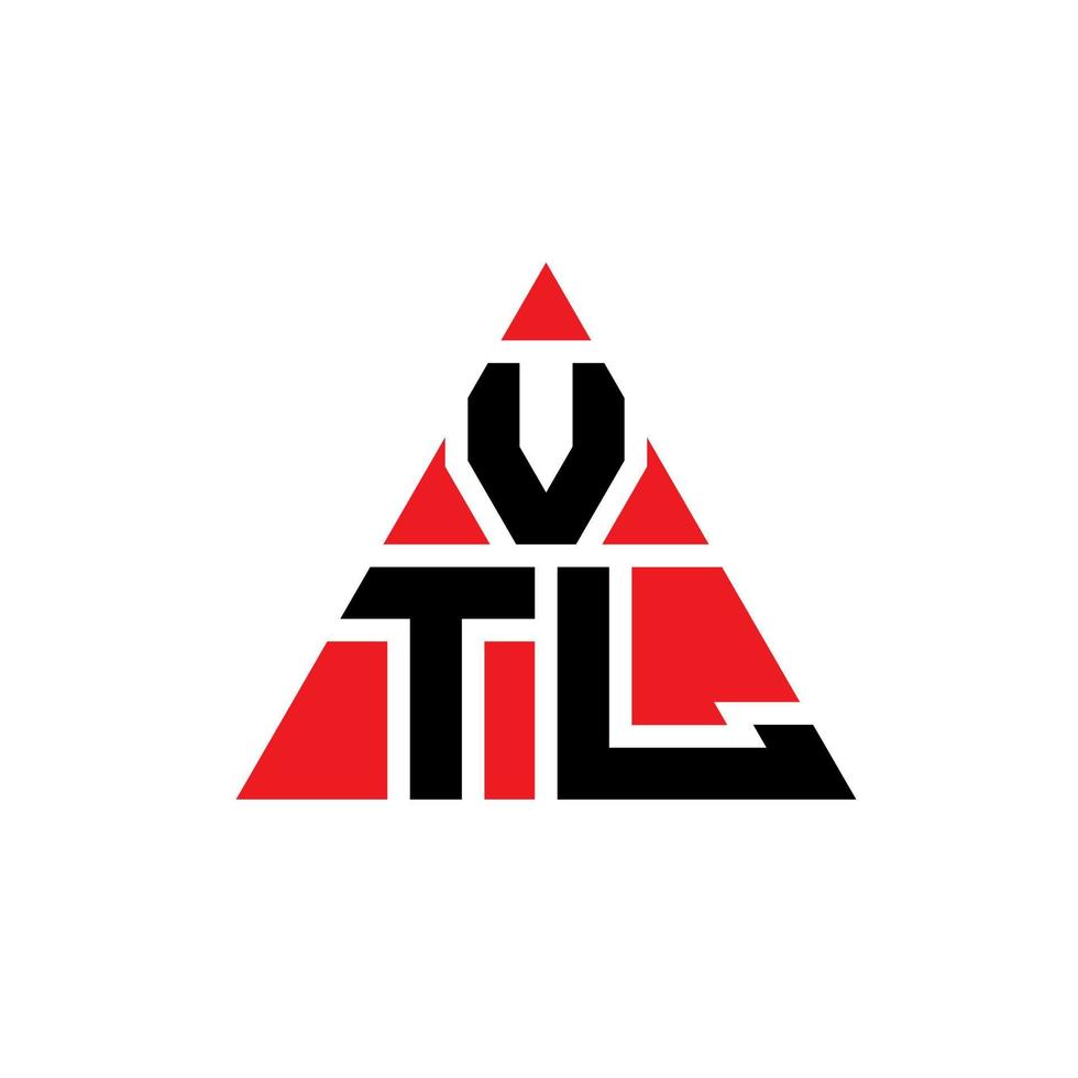 vtl triangel bokstavslogotypdesign med triangelform. vtl triangel logotyp design monogram. vtl triangel vektor logotyp mall med röd färg. vtl triangulär logotyp enkel, elegant och lyxig logotyp.