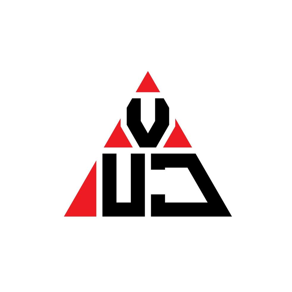 vuj triangel bokstavslogotypdesign med triangelform. vuj triangel logotyp design monogram. vuj triangel vektor logotyp mall med röd färg. vuj triangulär logotyp enkel, elegant och lyxig logotyp.