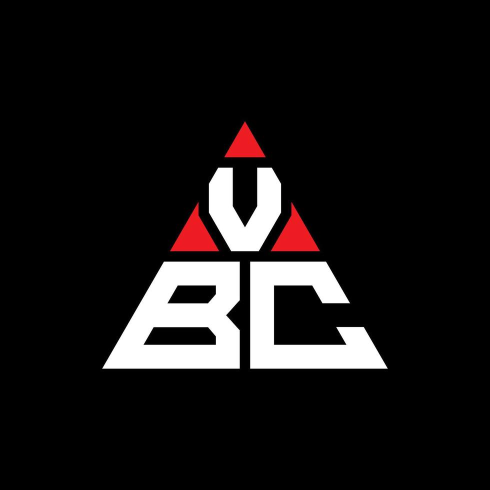 Vbc-Dreieck-Buchstaben-Logo-Design mit Dreiecksform. VBC-Dreieck-Logo-Design-Monogramm. VBC-Dreieck-Vektor-Logo-Vorlage mit roter Farbe. vbc dreieckiges Logo einfaches, elegantes und luxuriöses Logo. vektor