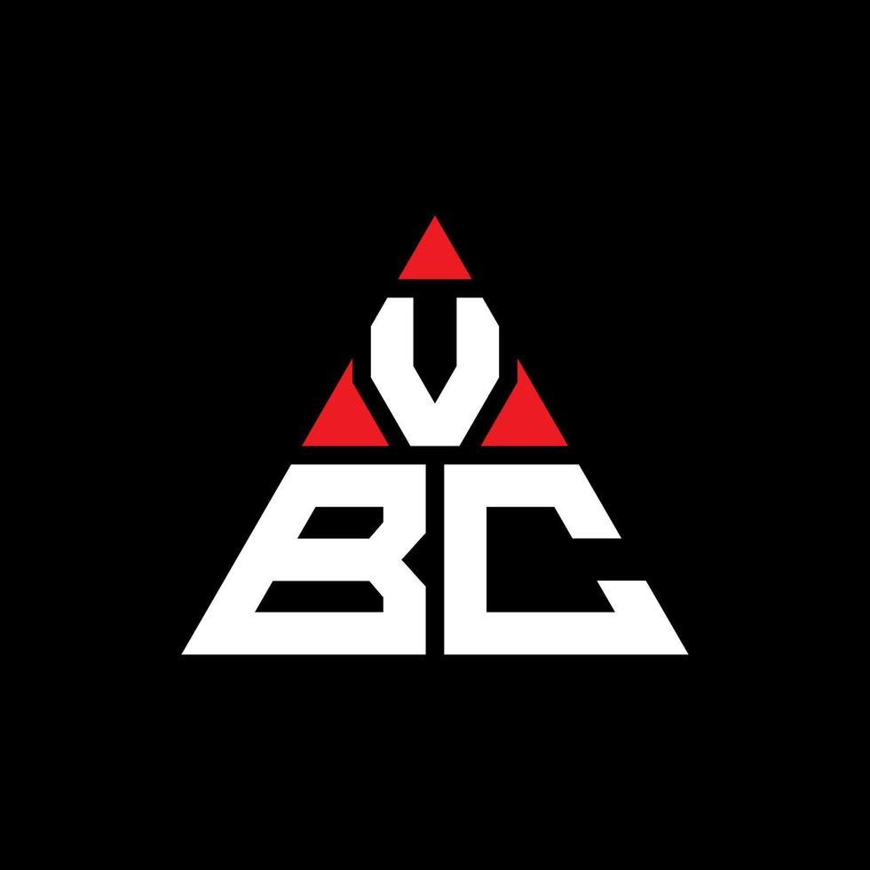 vbc triangel bokstavslogotypdesign med triangelform. vbc triangel logotyp design monogram. vbc triangel vektor logotyp mall med röd färg. vbc triangulär logotyp enkel, elegant och lyxig logotyp.
